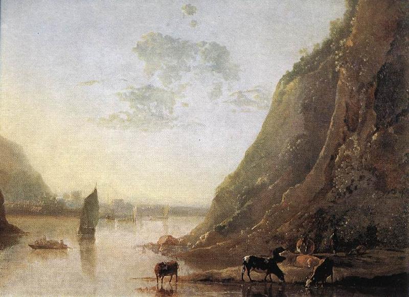 CUYP, Aelbert River-bank with Cows sd Spain oil painting art
